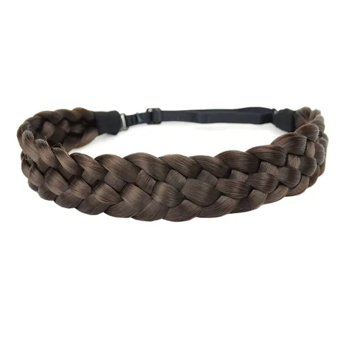 Miniatura 32 de Diadema clásica de cabello sintético trenzado de 5 hebras, trenzas gruesas y anchas, extensión de cabello con elástico para mujeres y niñas