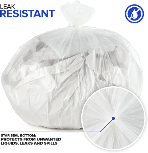 Miniatura 4 de Stock Your Home Bolsas de basura pequeñas sin perfume de 4 galones, 200 unidades, 12.7 micras de grosor, sello de estrella a prueba de fugas, caja