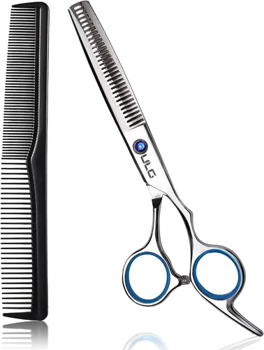 ULG Tijeras profesionales de adelgazamiento con peine – 6.5 pulgadas de acero inoxidable japonés texturizante y tijeras de corte de pelo para salón