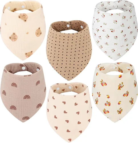 Miniatura 11 de Accmor Muslin Baby Bibs, Soft Baby Bandana Drool Bibs for Baby Girls Boys, Bib for Drooling Teething
