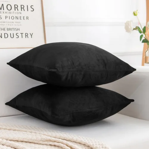 Miniatura 5 de Juego de 2 fundas de almohada decorativas de terciopelo, funda de cojín cuadrada suave para decoración del hogar para sala de estar, sofá o cama