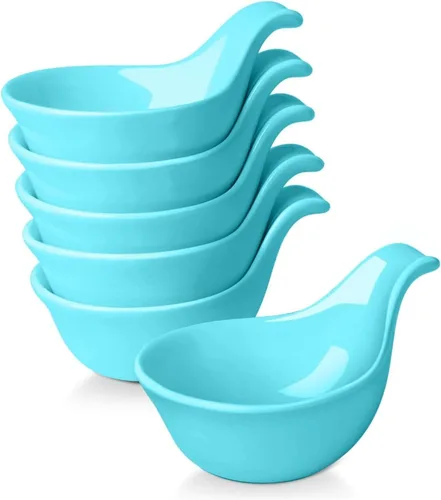 Miniatura 15 de Flexzion Tazones de cerámica para sumergir, cuencos pequeños para sumergir con asa, tazas de condimentos, plato de salsa de soja, moldes de Negro