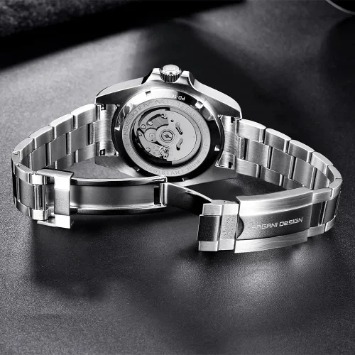 Miniatura 8 de Pagani Design 1651 - Reloj de pulsera para hombre, mecánico automático, movimiento NH35, 328.1 ft, resistente al agua, cristal de zafiro, bisel