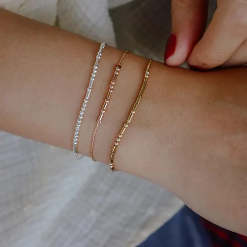 Miniatura 3 de JoycuFF - Brazaletes inspiradores con código morse grabado de mantras motivadores, para mujer, con cuentas de plata, para regalo