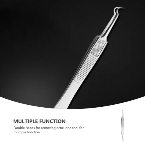 Miniatura 5 de Precisión de precisión de precisión 3 unids espinilla curvada punta de acero Comedone Splinter Extractor herramienta herramienta herramienta