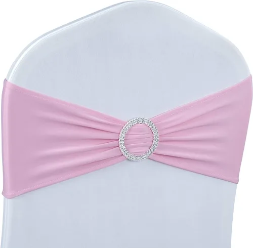 Miniatura 9 de Babenest Bandas de elastano para silla, 50 unidades, bandas elásticas de alta calidad con hebilla deslizante, lazos elásticos universales para Morado