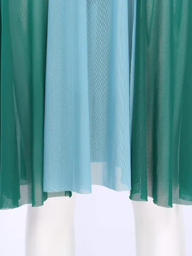 Miniatura 6 de Vestido de baile asimétrico de malla para mujer, vestido de baile lírico con bloques