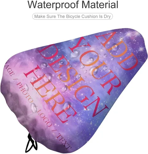 Miniatura 4 de Funda de asiento de bicicleta impermeable personalizada, funda de lluvia personalizada para asiento de bicicleta con cordón, añade tu diseño