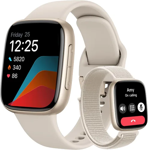 Miniatura 11 de Reloj inteligente para mujer, responder/hacer llamadas, reloj inteligente AMOLED de 1.85 pulgadas con pantalla siempre encendida para iPhone y Rosa