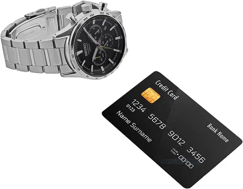 Miniatura 6 de SEIKO Reloj cronógrafo de cuarzo con esfera negra para hombre SSB413P1, Negro -, Cronógrafo, reloj de cuarzo