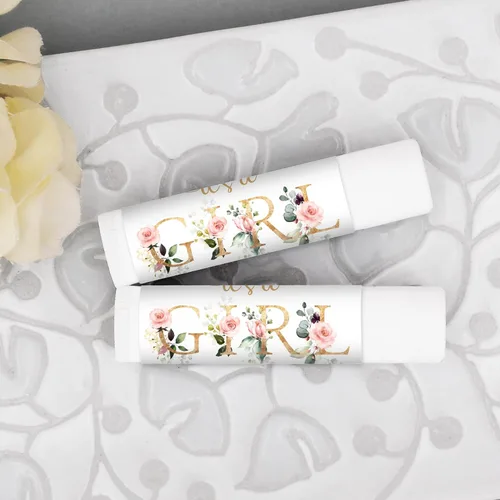 Miniatura 2 de It's A Girl Baby Shower Favors - Bálsamo labial personalizado, recuerdos de revelación de género, juego de 24
