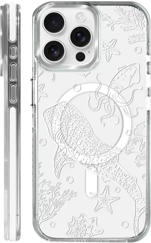 Miniatura 30 de Funda para iPhone 13/14 [compatible con Magsafe], funda magnética transparente de silicona a prueba de golpes con patrón de versículos de la Biblia