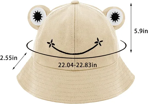 Miniatura 6 de Haoohu Gorra de algodón para adultos, diseño de rana, sombrero de sol para fiesta de disfraces Caqui claro