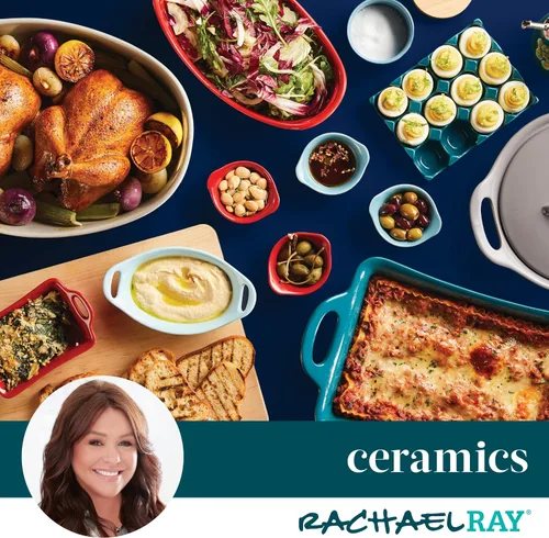 Miniatura 3 de Rachael Ray Ceramics - Juego de gratin ovalado, dos piezas de 355 ml, color azul agave