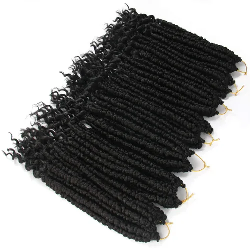 Miniatura 5 de Paquete de 8 extensiones de cabello de ganchillo de 12 pulgadas, trenzas de ganchillo senegalesas, rizados, con rizos de resorte, para mujeres