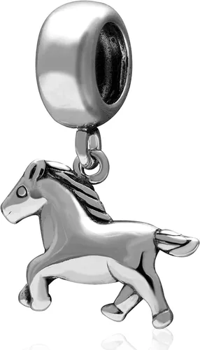 GEMDAZZ Dijes temáticos de animales en plata de ley 925, bonito oso polar 3D, rana, cigarra, mariquita, abeja, libélula para pulseras europeas,