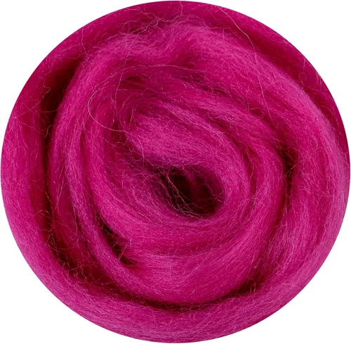 Miniatura 114 de 24 tipos de lana rosa, 4.23 oz (120 g), adecuado para fieltro húmedo y fieltro de aguja de telas hiladas de lana. Un paquete de prueba está Tonos