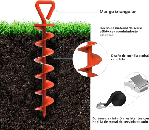 Miniatura 3 de Eurmax USA Estacas para Trampolín de Alta Resistencia Partes de Trampolín de Acero Kit de Anclajes para Trampolín, Toldo, Estacas para Atar Perro al