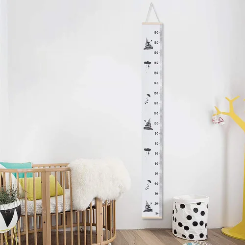 Miniatura 10 de Tabla de crecimiento de altura del bebé, reglas colgantes para habitación de los niños, marco de madera, regla de lona, decoración de habitación, 79