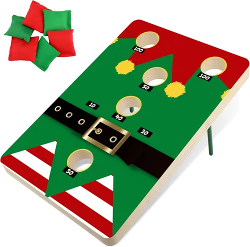 Miniatura 7 de Hiboom 24 x 17 pulgadas grande de Navidad con 6 bolsas, puf de Navidad, recuerdo de fiesta, actividades al aire libre, playa, patio, suministros