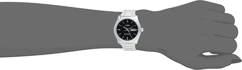 Miniatura 4 de Casio LTP-V006D-1B2 Reloj de fecha con esfera negra de acero inoxidable estándar para mujer, Blanco, Movimiento de cuarzo