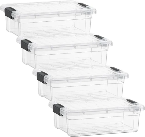 Miniatura 11 de Superio Cajas de almacenamiento transparentes con tapas, contenedores de plástico de 2.3 cuartos de galón para organizar, cajas apilables, sin BPA