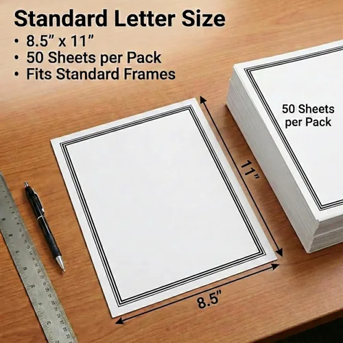 Miniatura 3 de PaperDirect Certificados especiales Foil Elegance, 50 hojas de papel blanco de 38 libras, 8½ x 11 pulgadas, borde doble de lámina negra, perfecto