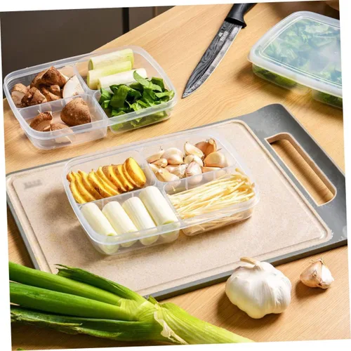 Miniatura 3 de UPKOCH Caja de alimentos de mantenimiento fresco, contenedor de almacenamiento compacto para nevera con tapa para frutas, verduras y carne