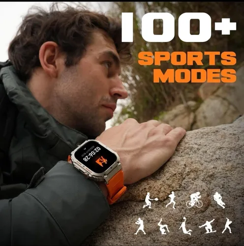 Miniatura 3 de Reloj inteligente para TCL 50 XL 5G reloj inteligente militar para hombres (respuesta/hacer llamadas), reloj inteligente táctico HD de 1.85