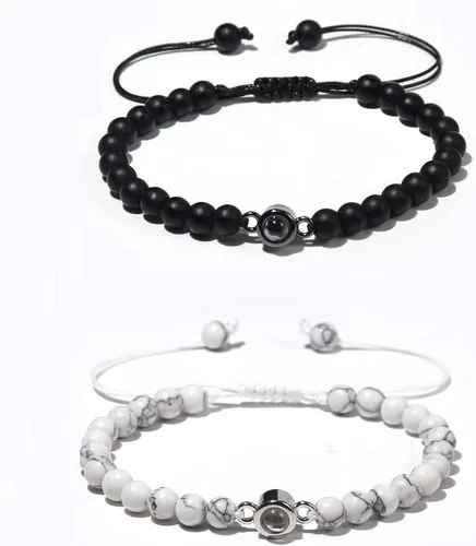 Miniatura 4 de I Love You - Pulseras a juego en 100 idiomas, regalos para parejas para mis hombres, novio, novia, marido, mi amor, alma gemela, prometida, regalo