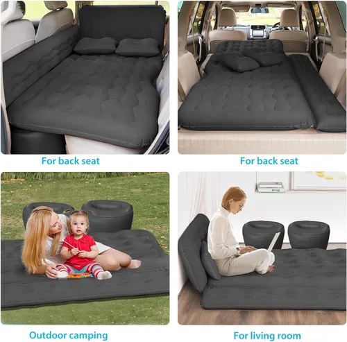 Miniatura 4 de Colchón de aire para cama de automóvil, SUV, colchón de aire para automóvil con bomba eléctrica, 2 almohadas inflables y 2 reposapiés para asiento