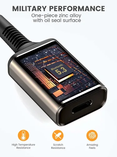 Miniatura 7 de MaedHawk Receptor de audio inalámbrico Bluetooth 5.3 portátil, adaptador giratorio de 0.138 in para altavoz estéreo de coche, auriculares con cable