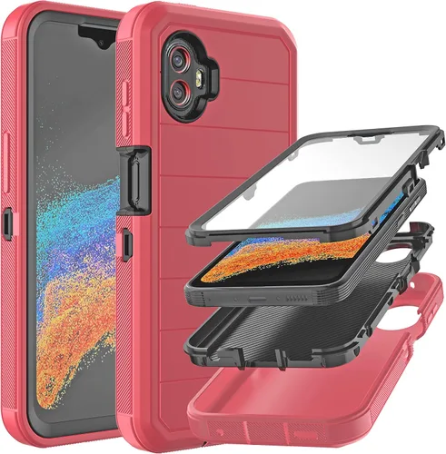 Miniatura 8 de Funda para Galaxy Xcover 6 Pro con protector de pantalla integrado, a prueba de caídas, funda duradera de 3 capas, a prueba de golpes, funda de goma