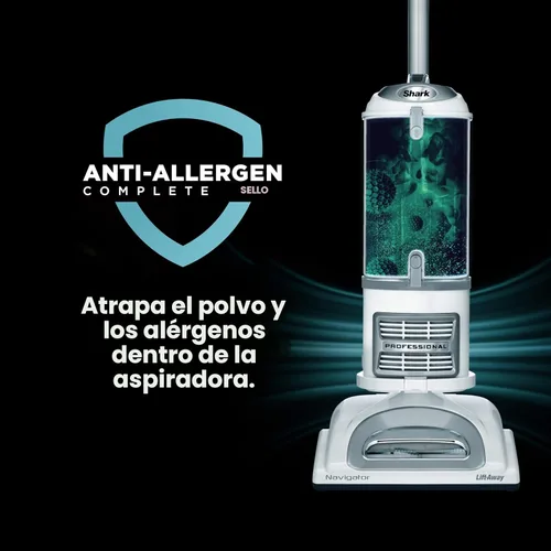 Miniatura 2 de Shark NV356E S2 Navigator Aspiradora vertical profesional elevable con cepillo eléctrico para mascotas y herramienta para ranuras, blanco / plateado