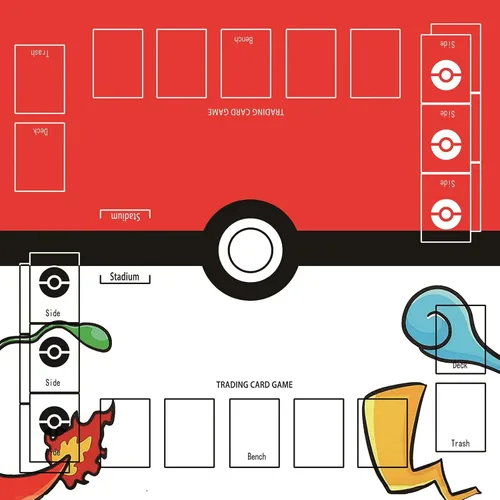 Miniatura 7 de Biouai Tapete de juego para juego de cartas intercambiables, tapete de entrenamiento para 2 jugadores para juego con estuche de transporte (negro)