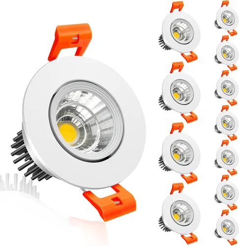 Miniatura 19 de inShareplus Downlight LED de 2 pulgadas, iluminación empotrable de 3 W, regulable, luz blanca cálida de 3000 K, CRI80, luces de techo