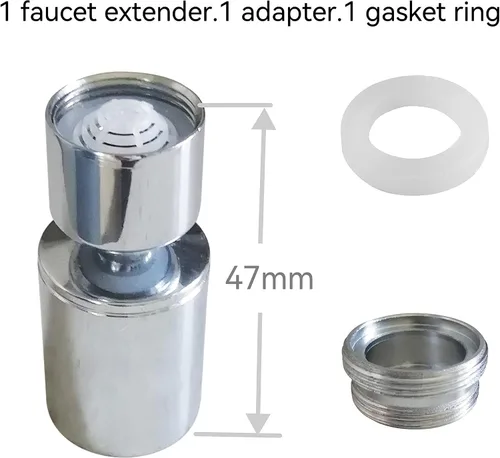 Miniatura 4 de Accesorio del grifo del fregadero de la cocina, aireador de la boquilla del grifo del baño, extensor del grifo, rociador de flujo dual giratorio