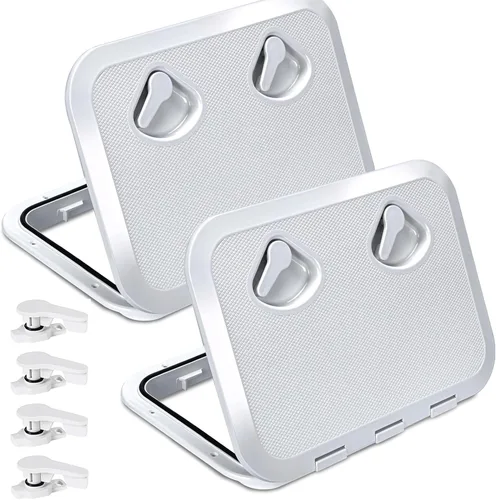 Miniatura 10 de smartmarine Marine Deck Access Hatch 17.3“×12.4" Rectangle Boat Hatch & Lid,Boat Deck Hatch Lids Negro
