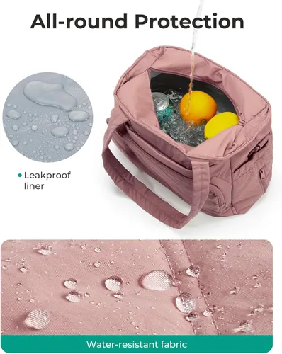 Miniatura 7 de BAGSMART Bolsa de Almuerzo para Mujer, Bolsa de Almuerzo Grande con Aislamiento, Bolsa de Mano Acolchada con Múltiples Bolsillos para Trabajo, Aire