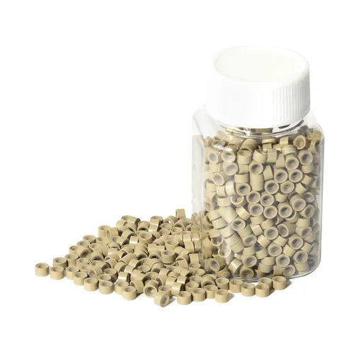 Miniatura 16 de 1000 extensiones de cabello con forro de silicona de 0.197 pulgadas, microenlaces, cuentas de silicona forradas para extensiones de cabello humano