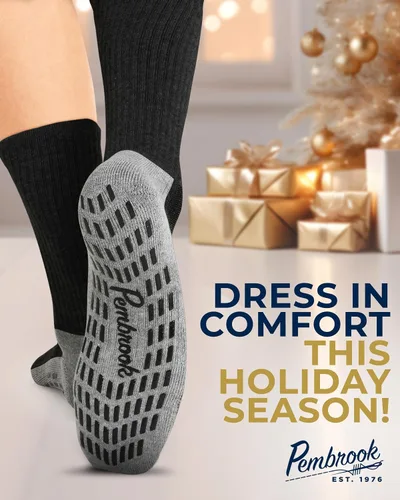 Miniatura 23 de Pembrook 4 pares de calcetines antideslizantes para hombres, mujeres, marido, papá, calcetines de agarre para hospital, yoga, pilates, barre