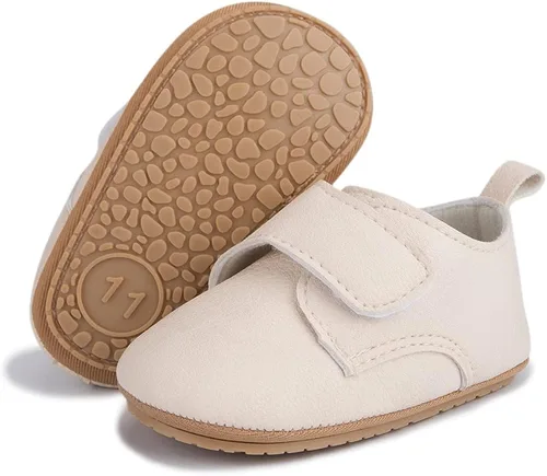 HsdsBebe Zapatos Oxford de piel sintética con suela de goma suave, antideslizantes, para niños y niñas, para caminar, mocasines
