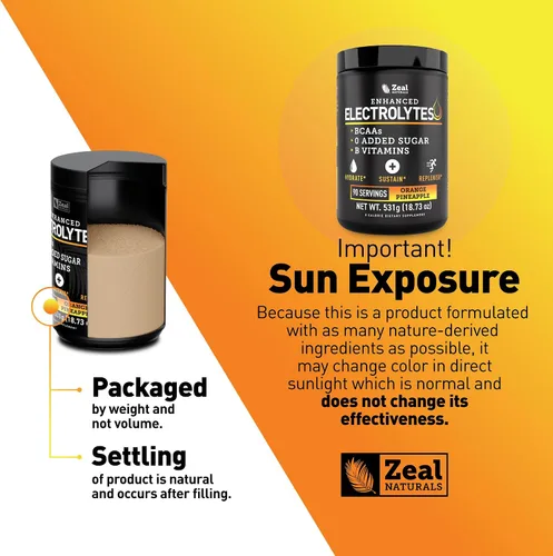 Miniatura 7 de Zeal Electrolyte Powder - 90 porciones Polvo de electrolitos Keto Cero azúcar, BCAA, vitaminas B Potasio, zinc, magnesio Bebida
