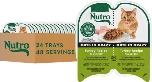 Miniatura 11 de Nutro Perfect Portions - Paquete múltiple de cortes de comida húmeda para gatos en salsa, recetas de carne de res húmeda, atún y pollo, bandejas