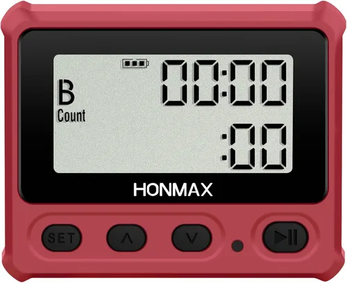 Miniatura 7 de Temporizador de intervalo digital, cronómetro con luz de fondo, reloj recargable USB-C, rojo