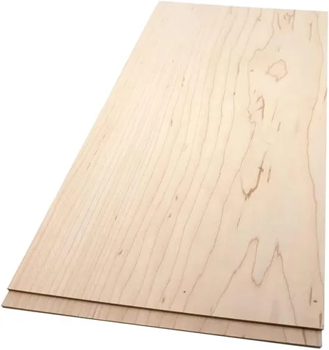 Tablones de Madera Dura de Arce - Paquete de 2 Madera de Arce Dura para Manualidades de Madera Sin Terminar - 1/8'' (3mm) Madera Dura 100% Pura -