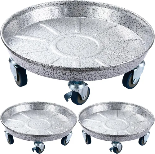 Miniatura 6 de Planterhoma 3 paquetes de 13 pulgadas de metal para plantas con ruedas, soporte rodante grande para plantas de hierro resistente, ruedas