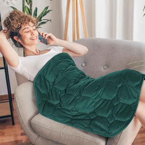 Miniatura 9 de Topblan Manta con peso de 7 libras para adultos, manta con peso pequeña para siestas, relajación, relajación y viajes, agradable al tacto y lavable