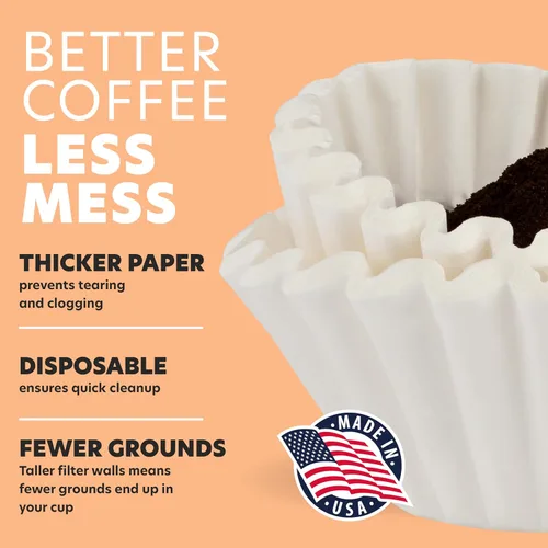 Miniatura 5 de Filtros de café extra grandes – 13.75 x 5.25 pulgadas – Se adapta a máquinas de café y té comerciales Bunn de 1.5 – 3 galones – Sin cloro – Sin