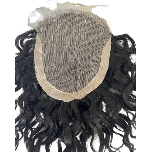 Miniatura 7 de Voloria Toupee - Extensiones de pelo rizado de 8 pulgadas para hombre, sistema de reemplazo de cabello humano virgen 100% europeo para hombres, red